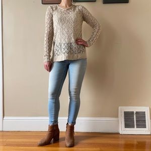 Maurices open-stitch lace sweater